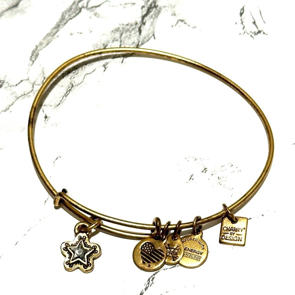 Alex and Ani True Wish Bangle Bracelet Rafaelian Gold retired rare hard to find